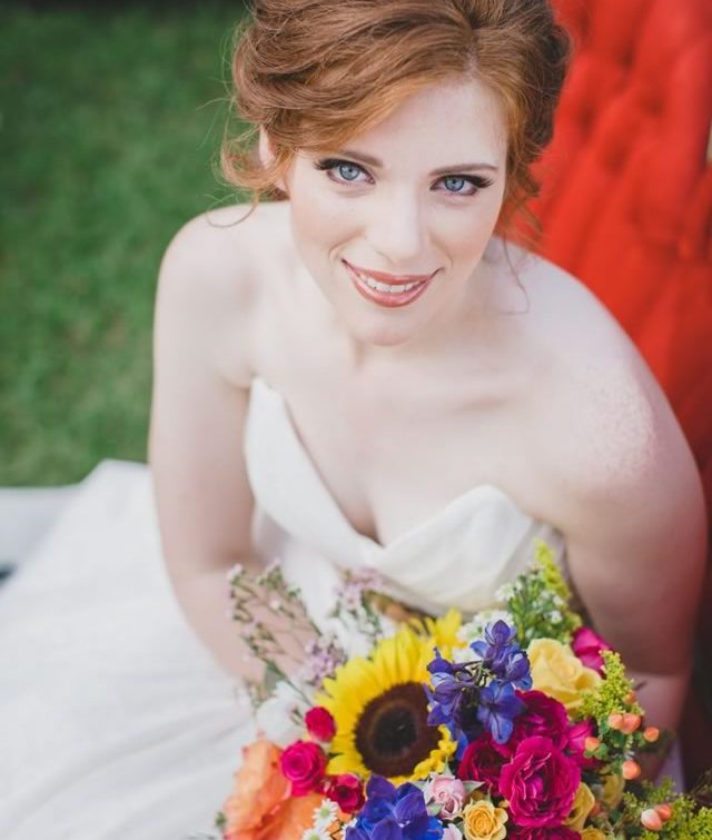Hair and Makeup for Weddings by Kristy's Artistry Design Team - Redhead Bride Looking Stunning