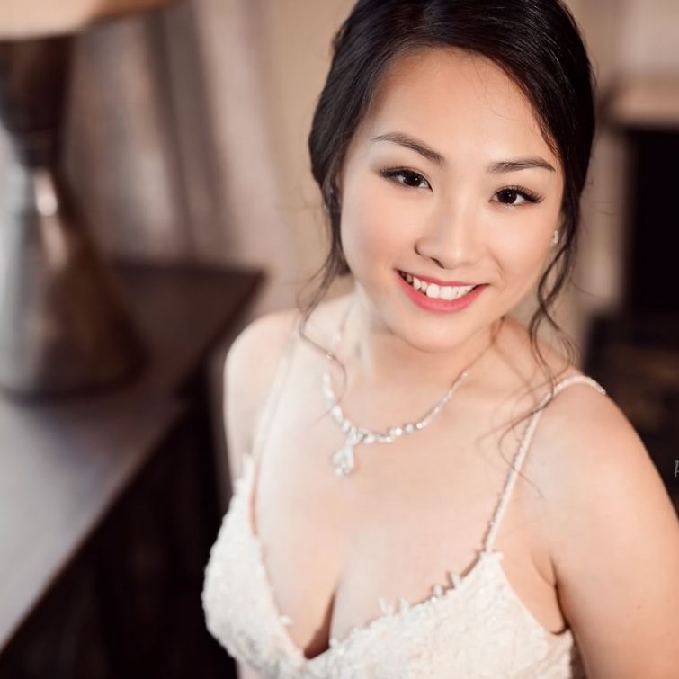 Asian Bride with Beautiful Hair and Flawless Makeup by Kristy's Artistry Design Team
