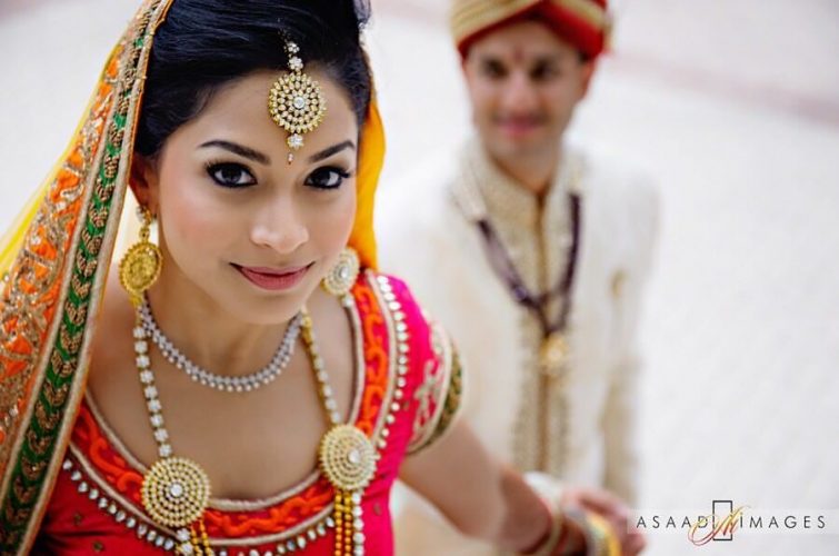 Happy Indian Bride with Perfect Makeup - Kristy's Artistry Design Team