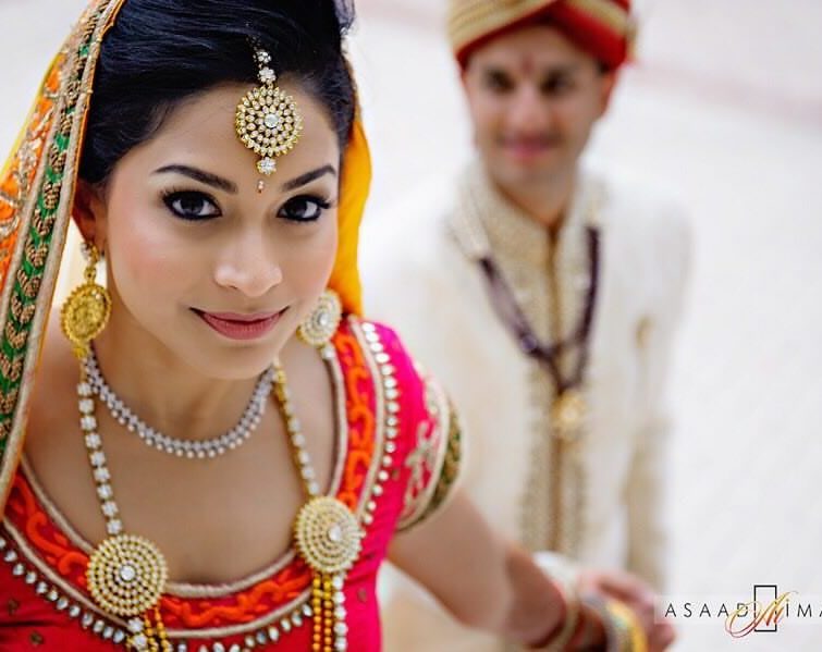 Happy Indian Bride with Perfect Makeup - Kristy's Artistry Design Team