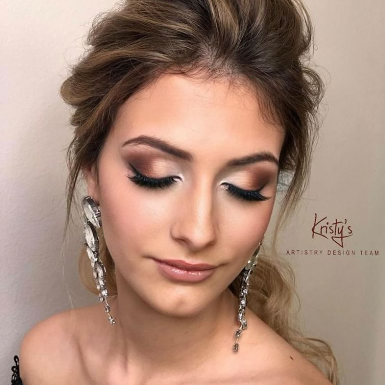 Luxury Makeup for Weddings Orlando - Close-up of Bride with Hair and Makeup by Kristy's Artistry Design Team