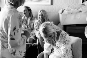 Bride Laughing Before Makeup Services