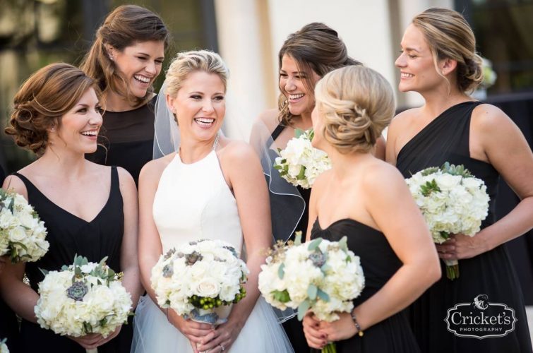 Bride and Bridesmaids with Hair and Makeup by Kristy's Artistry Design Team - Classic Wedding Hair Orlando