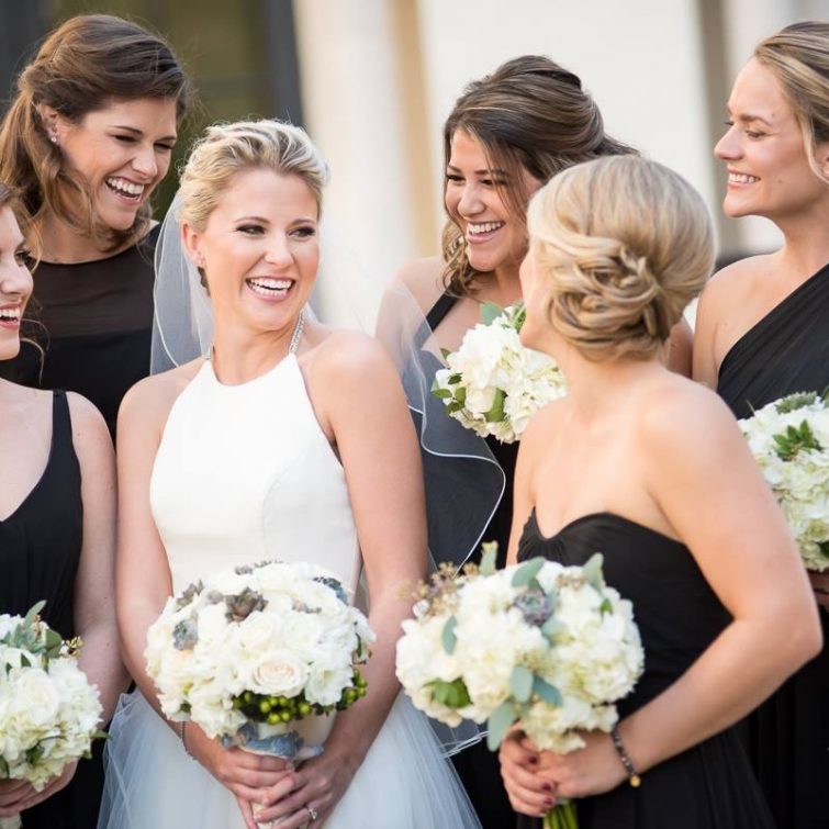 Bride and Bridesmaids with Hair and Makeup by Kristy's Artistry Design Team - Classic Wedding Hair Orlando