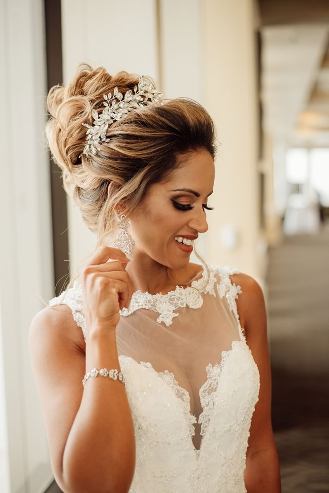 Smiling Bride with Luxury Hair and Makeup by Kristy's Artistry Design Team