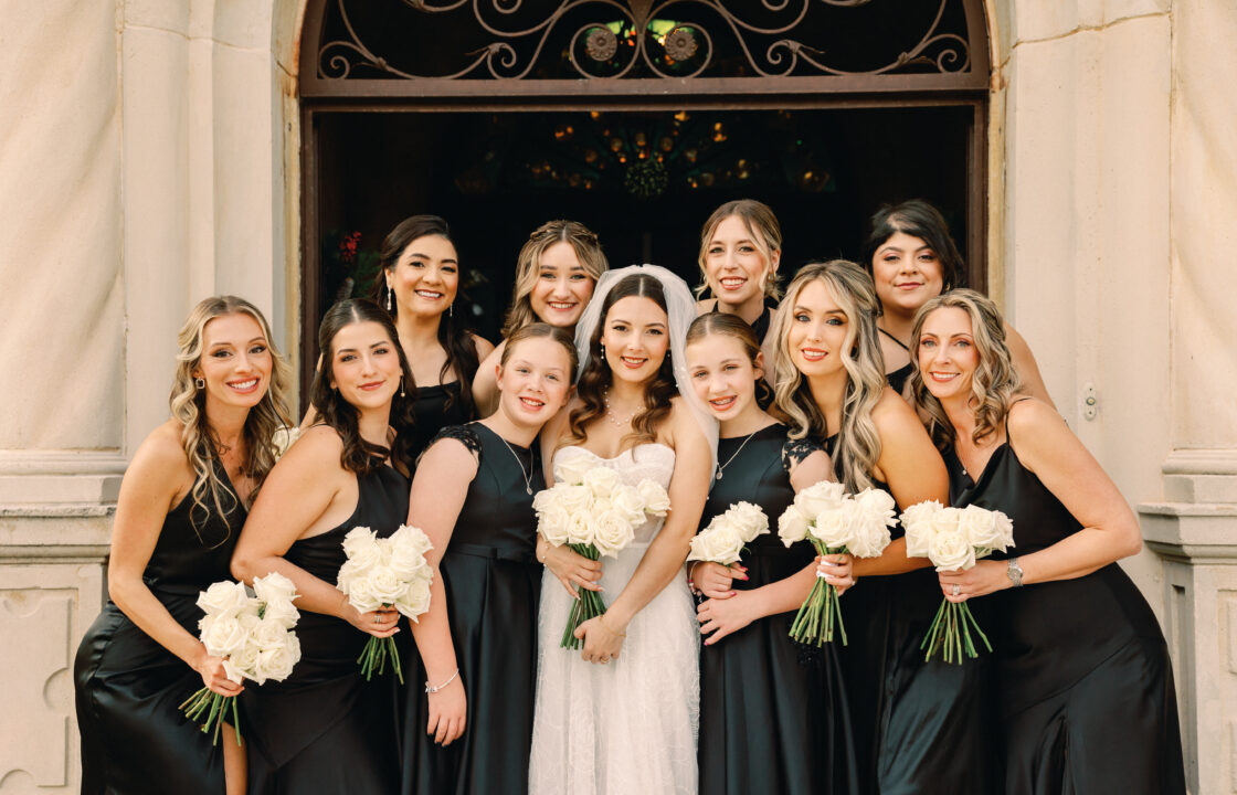 Bride and Bridal Party with Hair and Makeup by Kristy's Artistry Design Team