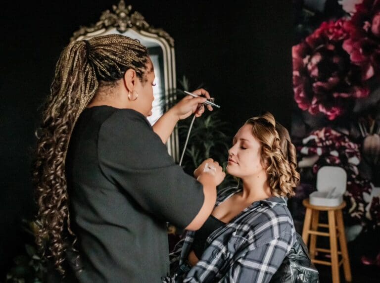 Kristy's Artistry Design Team's pop-up hair and makeup studio.