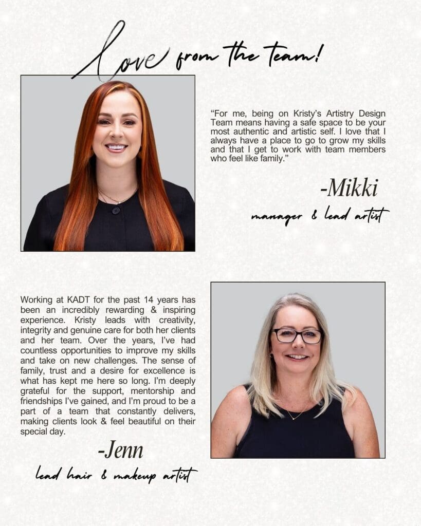 Beauty team for glam stylists with Kristy's Artistry Design Team