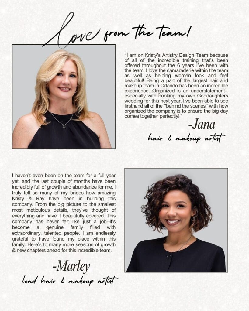 Central Florida wedding and event glam team