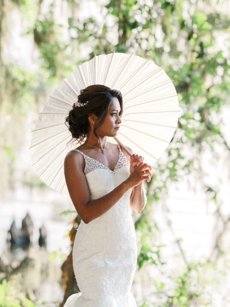 Wedding updo versus hair down on wedding day